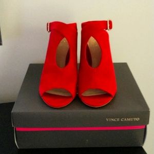 Vince Camuto Ramba Red Suede Heels